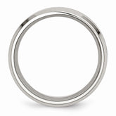 Sophia Jewelers Stainless Steel Wedding Band with Red Wood Inlay